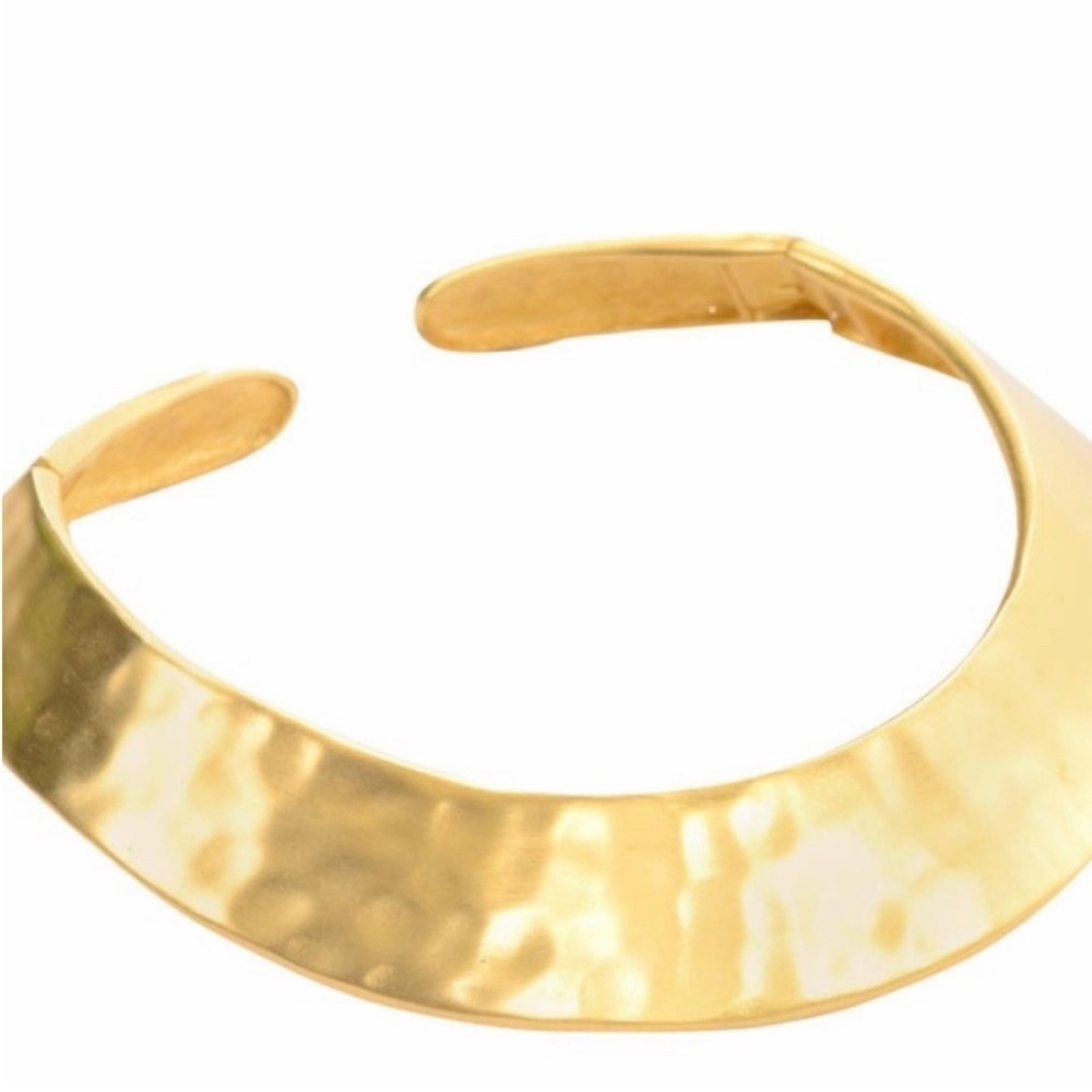 Givenchy Gold Hammered Metal Collar Necklace